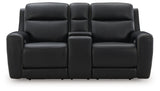 5Z-Relaxation Onyx Power Reclining Loveseat with Console from Ashley - Luna Furniture