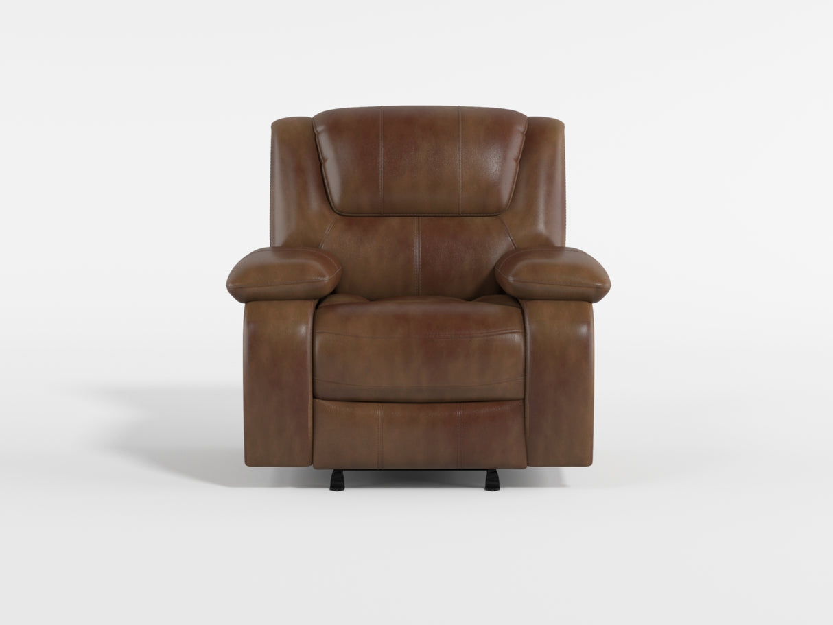 Ellicott Brown Leather Glider Reclining Chair from Homelegance - Luna Furniture