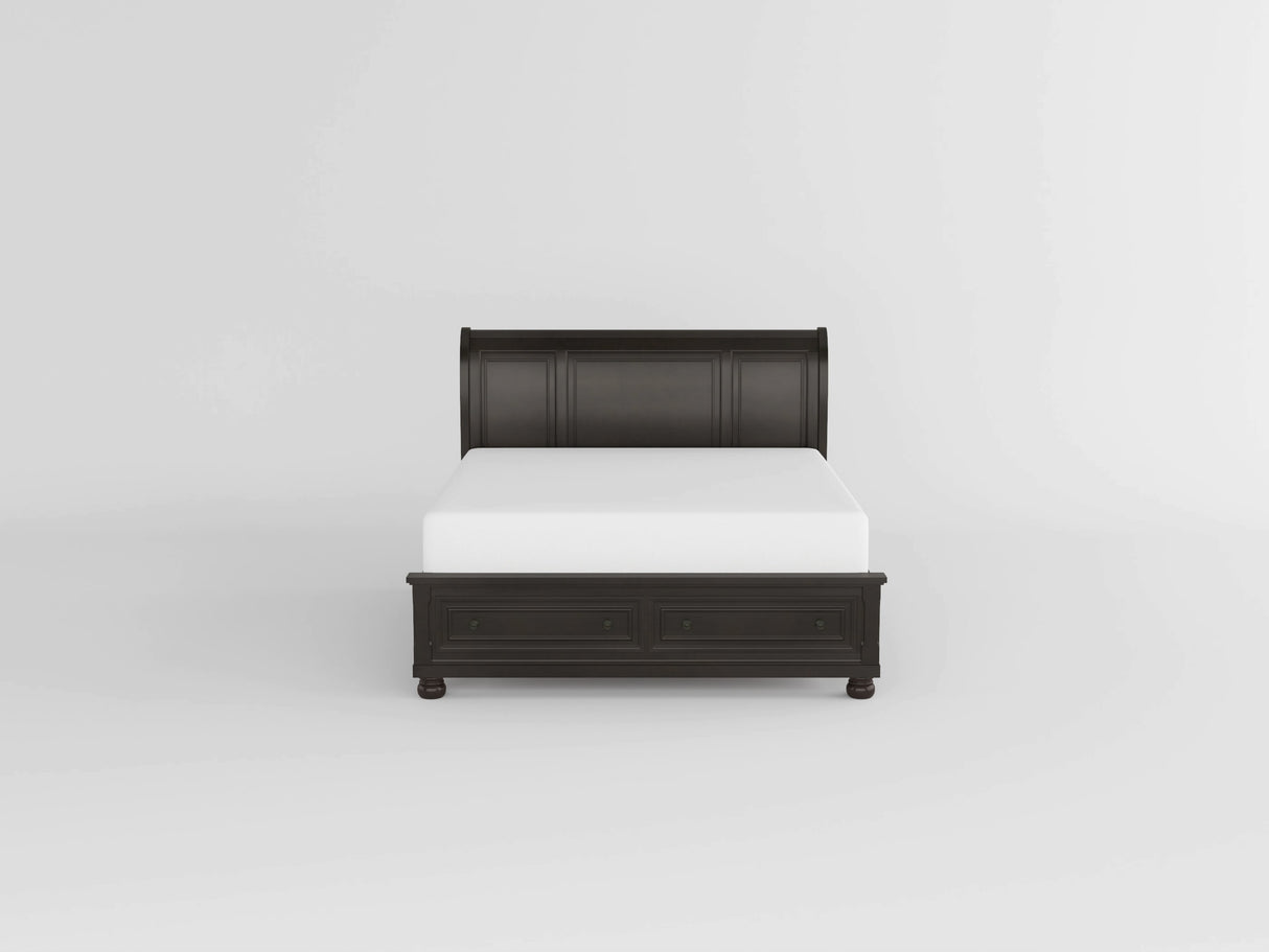 Begonia Grayish Brown King Sleigh Storage Platform Bed from Homelegance - Luna Furniture
