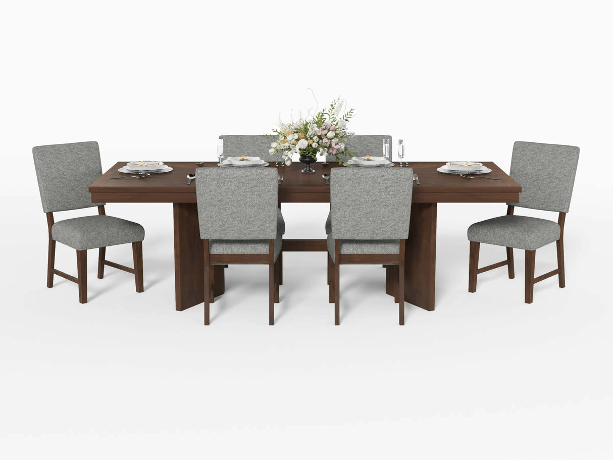 Franco Walnut/Gray 6-Piece 94" Extendable Dining Set with Bench from Homelegance - Luna Furniture