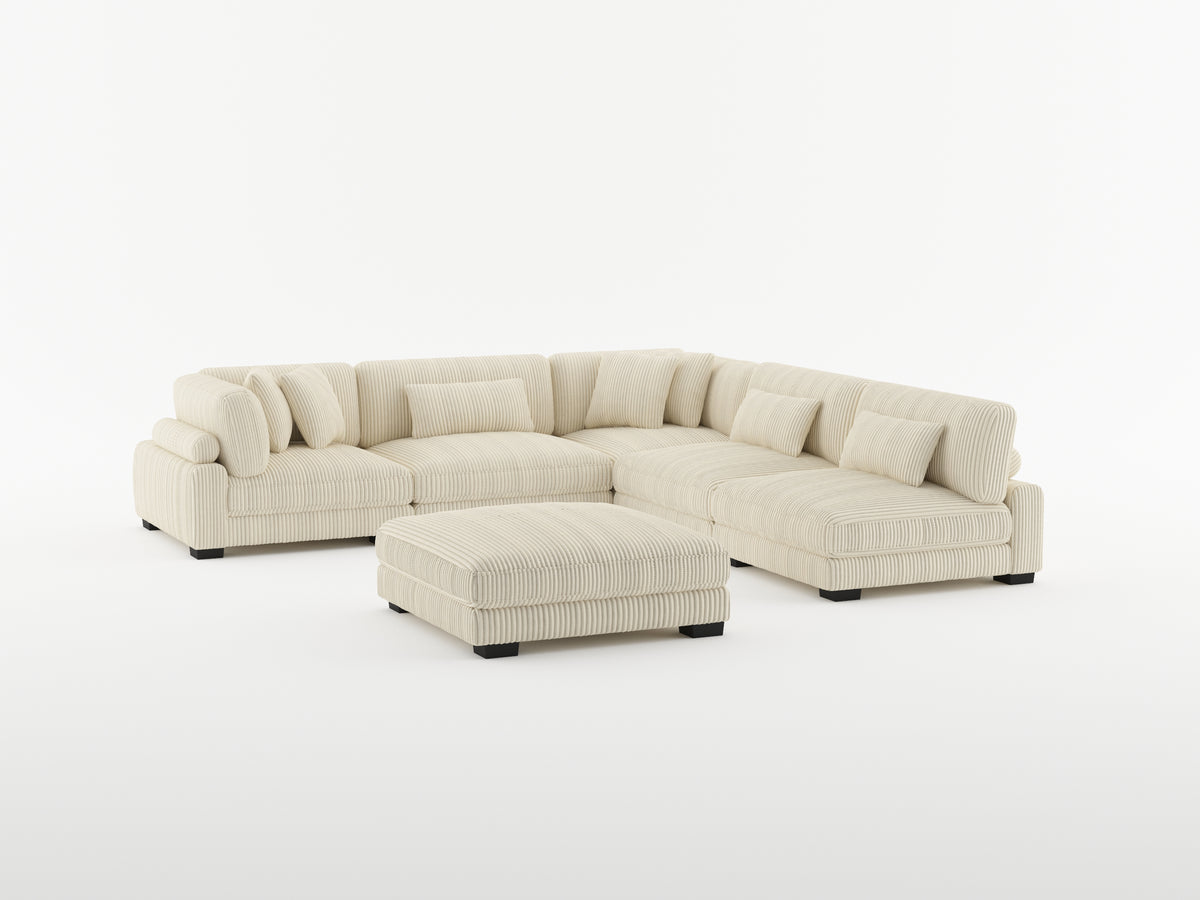 8555BE*3CRACOT (5)5-Piece Modular Sectional with Ottoman from Homelegance - Luna Furniture