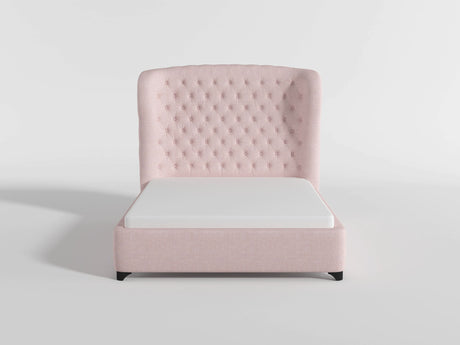 Cameo Pink Queen Upholstered Wingback Bed from Homelegance - Luna Furniture