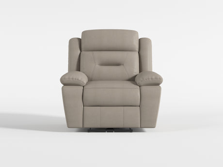 Laconia Dark Gray Leather Double Reclining Sofa from Homelegance - Luna Furniture