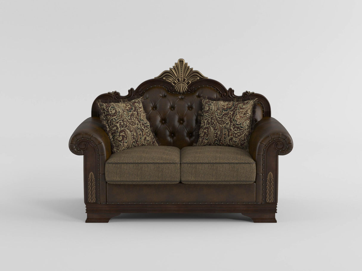 Croydon Dark Cherry Loveseat from Homelegance - Luna Furniture