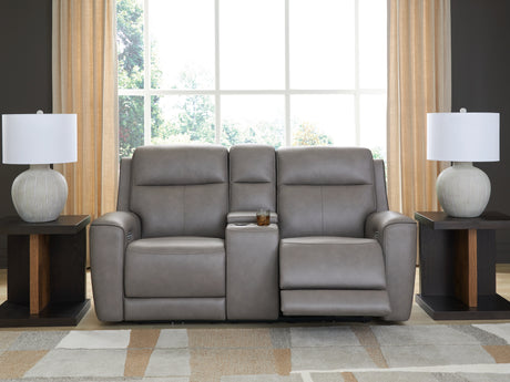 5Z-Comfort Coin Power Reclining Loveseat with Console from Ashley - Luna Furniture