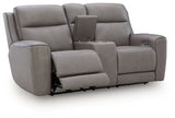 5Z-Comfort Coin Power Reclining Loveseat with Console from Ashley - Luna Furniture