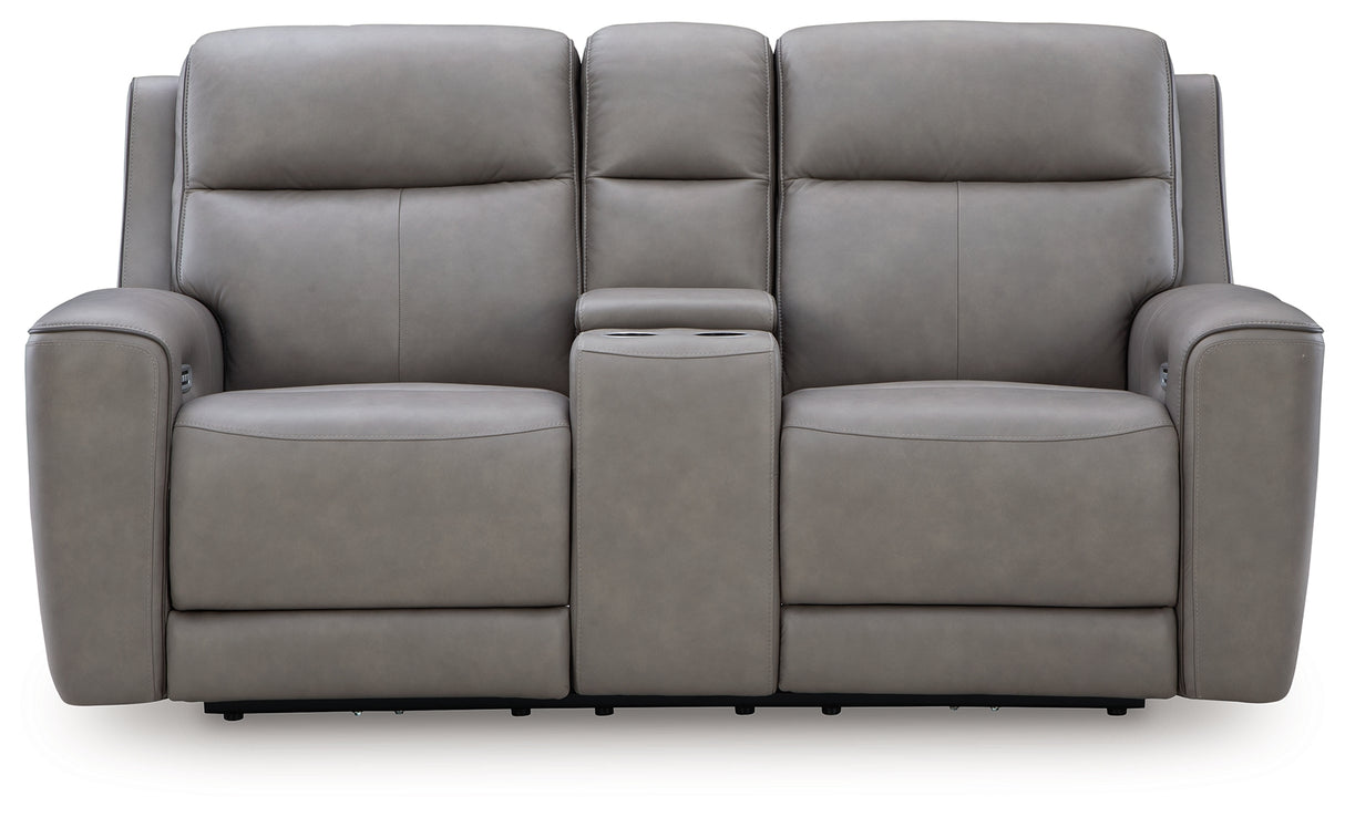 5Z-Comfort Coin Power Reclining Loveseat with Console from Ashley - Luna Furniture