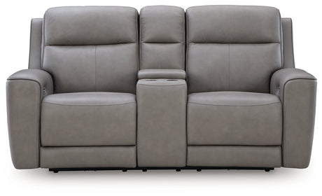 5Z-Comfort Coin Power Reclining Loveseat with Console from Ashley - Luna Furniture