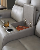 5Z-Comfort Coin Power Reclining Loveseat with Console from Ashley - Luna Furniture
