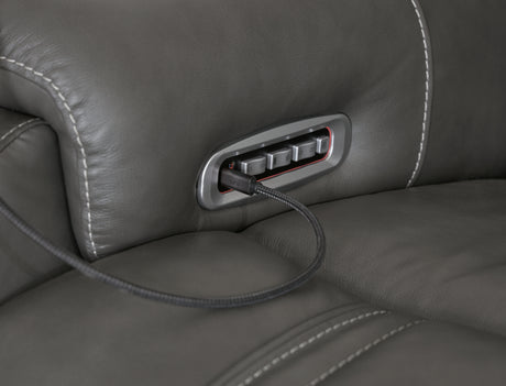 5Z - Pittson Anchor 2-Piece Power Reclining Sectional Loveseat from Ashley Furniture - Luna Furniture