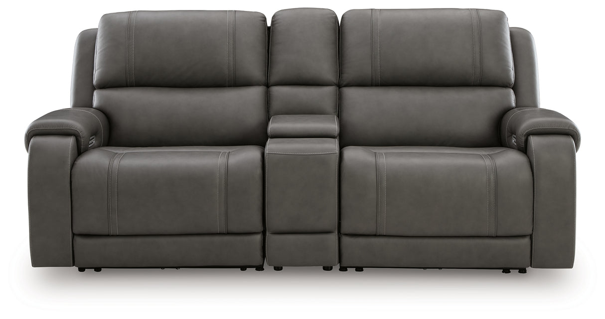 5Z - Pittson Anchor 3-Piece Power Reclining Sectional Loveseat with Console from Ashley - Luna Furniture