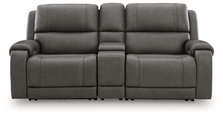 5Z - Pittson Anchor 3-Piece Power Reclining Sectional Loveseat with Console from Ashley Furniture - Luna Furniture