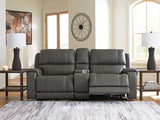 5Z - Pittson Anchor 3-Piece Power Reclining Sectional Loveseat with Console from Ashley - Luna Furniture