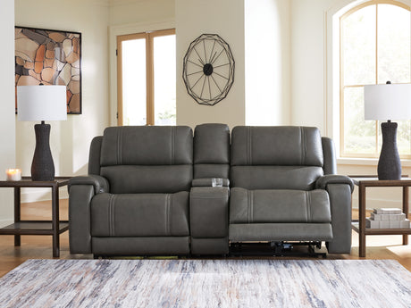 5Z - Pittson Anchor 3-Piece Power Reclining Sectional Loveseat with Console from Ashley Furniture - Luna Furniture