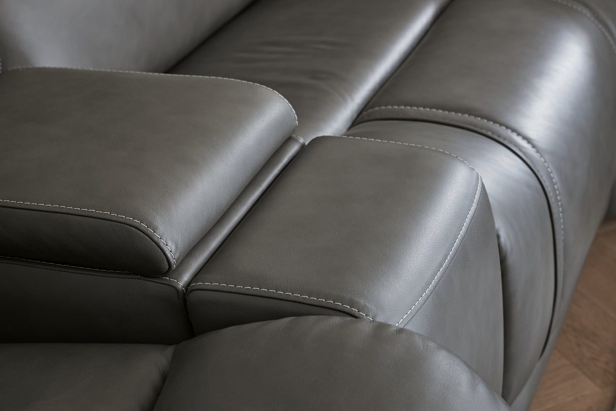 5Z - Pittson Anchor 3-Piece Power Reclining Sectional Loveseat with Console from Ashley - Luna Furniture