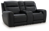 5Z-Relaxation Onyx Power Reclining Loveseat with Console from Ashley - Luna Furniture