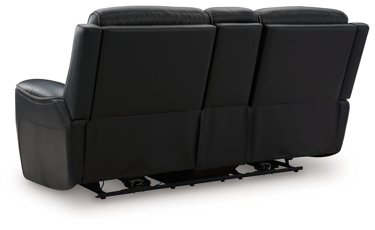 5Z-Relaxation Onyx Power Reclining Loveseat with Console from Ashley - Luna Furniture