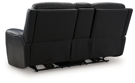 5Z-Relaxation Onyx Power Reclining Loveseat with Console from Ashley - Luna Furniture