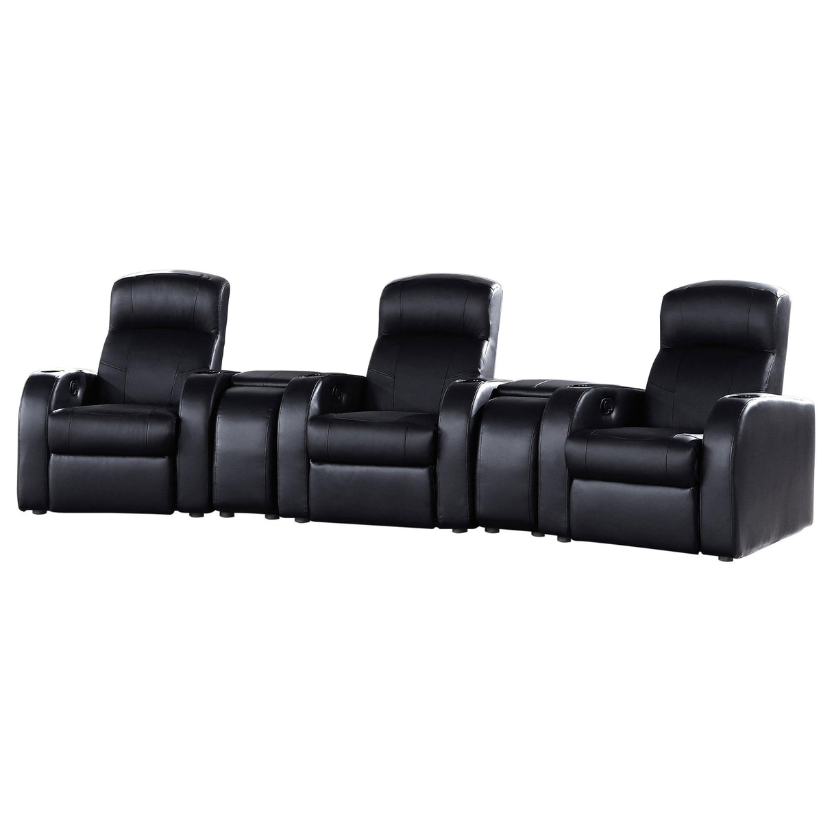 Cyrus Black Upholstered Recliner Living Room Set from Coaster - Luna Furniture