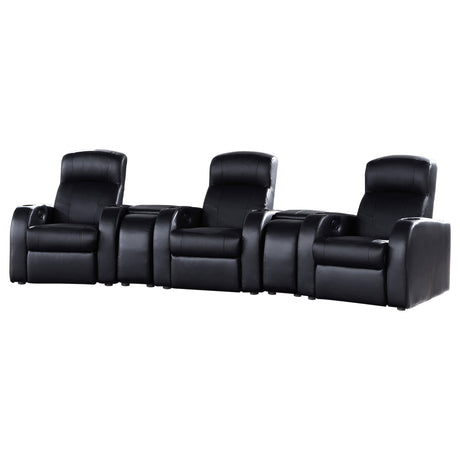 Cyrus Black Upholstered Recliner Living Room Set from Coaster - Luna Furniture