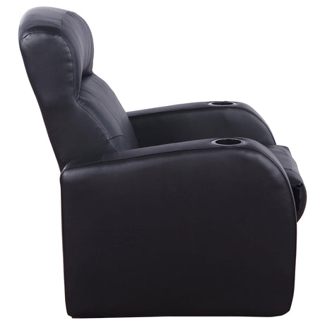 Cyrus Black Upholstered Recliner Living Room Set from Coaster - Luna Furniture