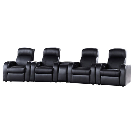 Cyrus Black Upholstered Recliner Living Room Set from Coaster - Luna Furniture