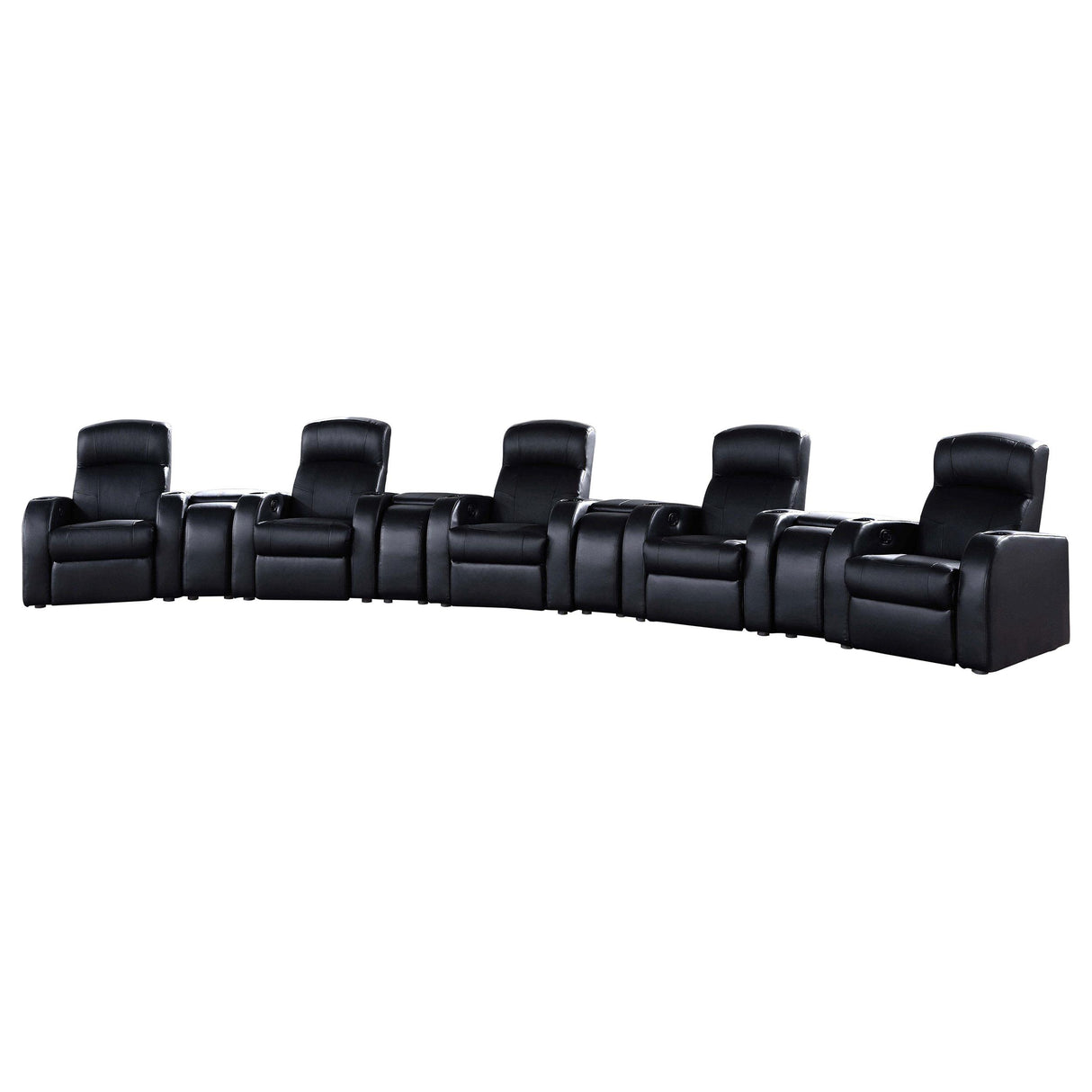 Cyrus Black Upholstered Recliner Living Room Set from Coaster - Luna Furniture