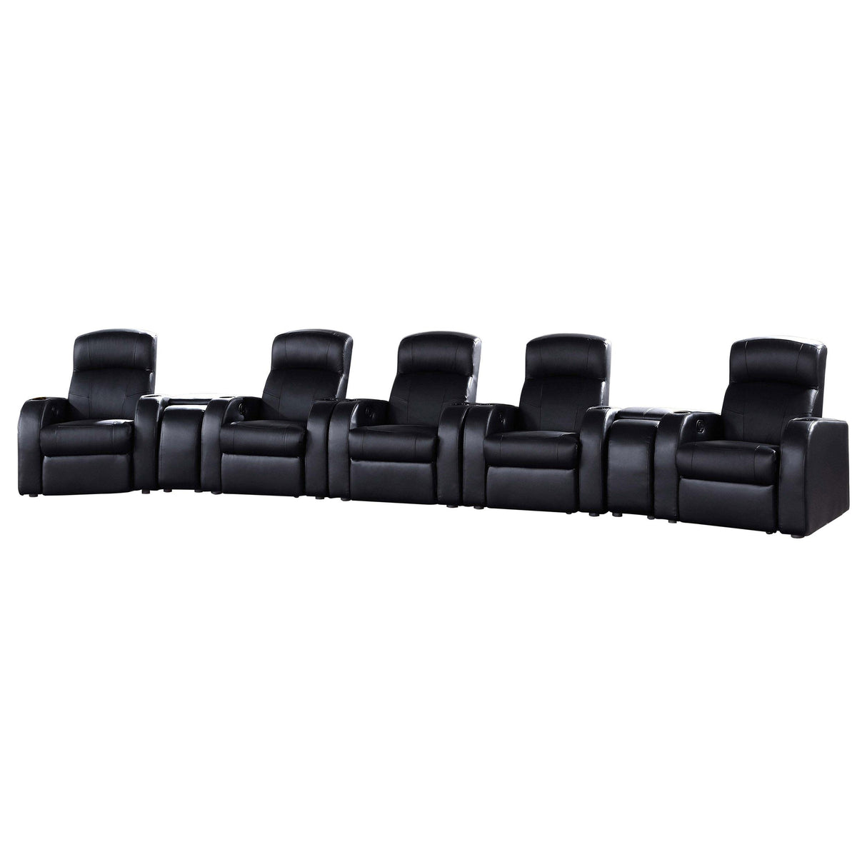 Cyrus Black Upholstered Recliner Living Room Set from Coaster - Luna Furniture