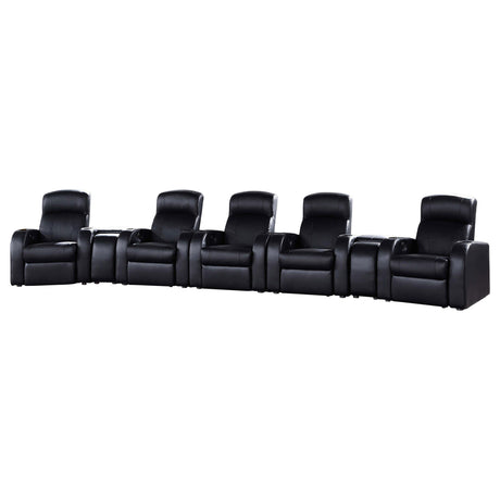 Cyrus Black Upholstered Recliner Living Room Set from Coaster - Luna Furniture