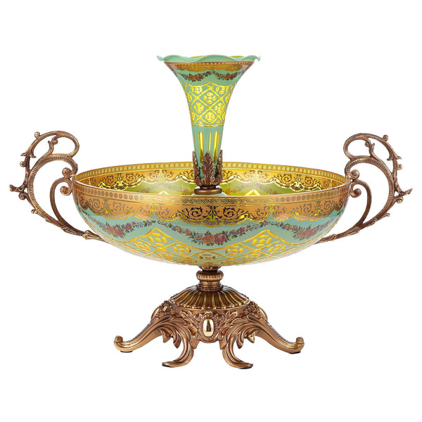 HD-6001-XL Bronze/Floral Vase