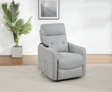 Dayes Light Gray Upholstered Power Lift Recliner Chair from Coaster - Luna Furniture