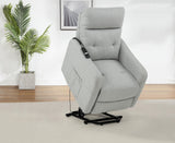 Dayes Light Gray Upholstered Power Lift Recliner Chair from Coaster - Luna Furniture