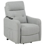 Dayes Light Gray Upholstered Power Lift Recliner Chair from Coaster - Luna Furniture