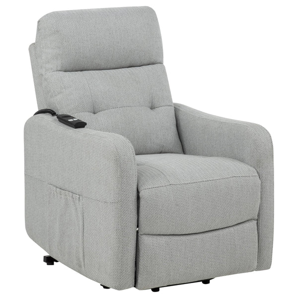 Dayes Light Gray Upholstered Power Lift Recliner Chair