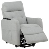 Dayes Light Gray Upholstered Power Lift Recliner Chair from Coaster - Luna Furniture