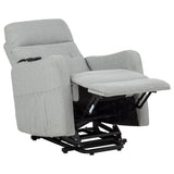 Dayes Light Gray Upholstered Power Lift Recliner Chair from Coaster - Luna Furniture