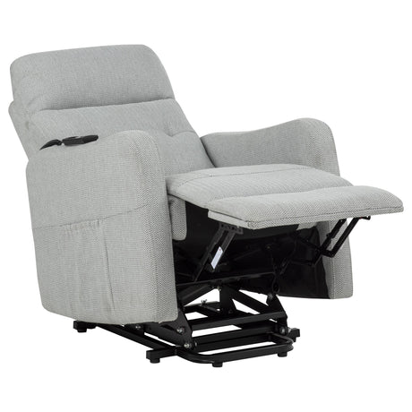 Dayes Light Gray Upholstered Power Lift Recliner Chair from Coaster - Luna Furniture