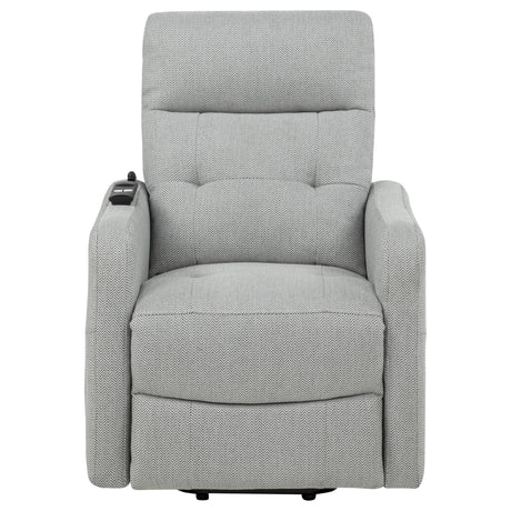Dayes Light Gray Upholstered Power Lift Recliner Chair from Coaster - Luna Furniture