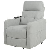 Dayes Light Gray Upholstered Power Lift Recliner Chair from Coaster - Luna Furniture
