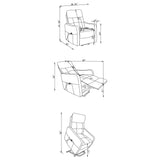 Dayes Light Gray Upholstered Power Lift Recliner Chair from Coaster - Luna Furniture
