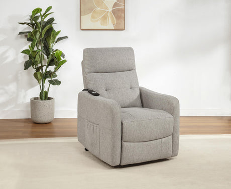 Dayes Taupe Upholstered Power Lift Recliner Chair from Coaster - Luna Furniture