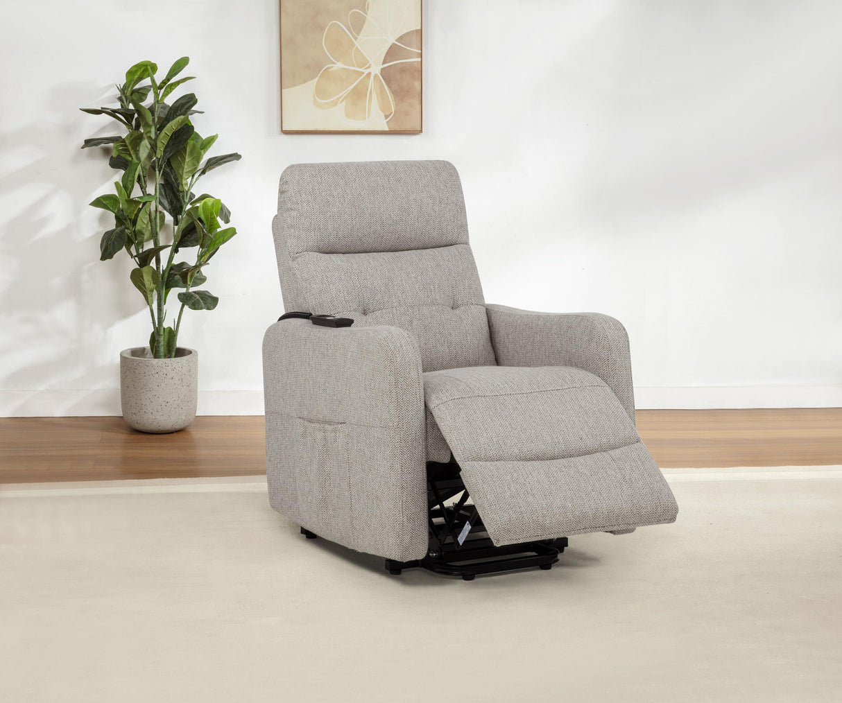 Dayes Taupe Upholstered Power Lift Recliner Chair from Coaster - Luna Furniture