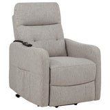 Dayes Taupe Upholstered Power Lift Recliner Chair from Coaster - Luna Furniture