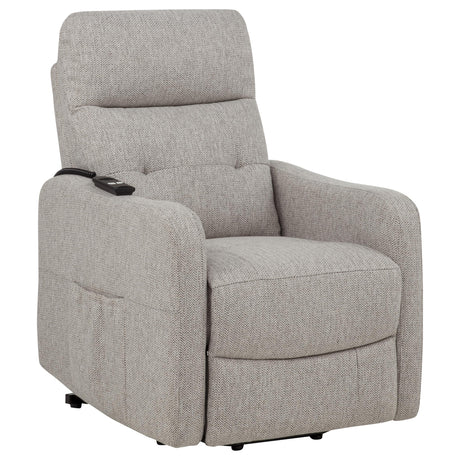 Dayes Taupe Upholstered Power Lift Recliner Chair from Coaster - Luna Furniture