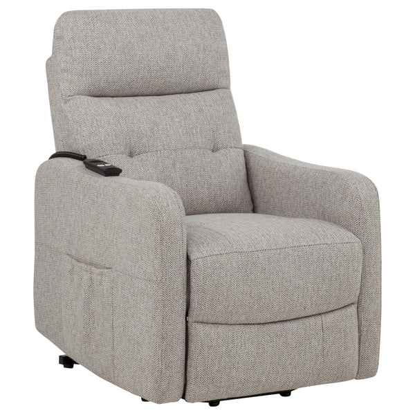 Dayes Taupe Upholstered Power Lift Recliner Chair