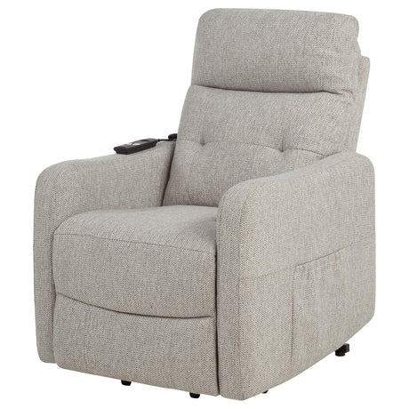 Dayes Taupe Upholstered Power Lift Recliner Chair from Coaster - Luna Furniture