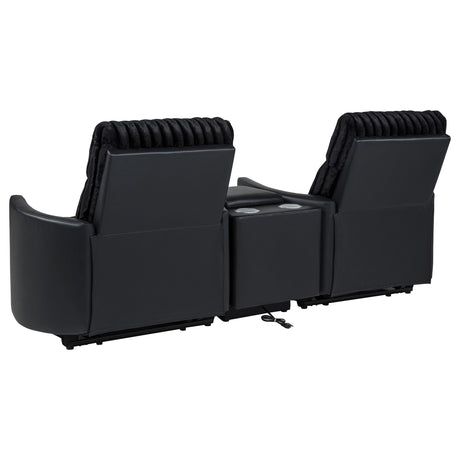 Madden Black 3-Piece Corduroy Upholstered Manual Theater Seating from Coaster - Luna Furniture