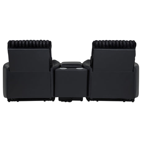 Madden Black 3-Piece Corduroy Upholstered Manual Theater Seating from Coaster - Luna Furniture