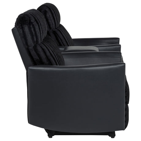 Madden Black 3-Piece Corduroy Upholstered Manual Theater Seating from Coaster - Luna Furniture