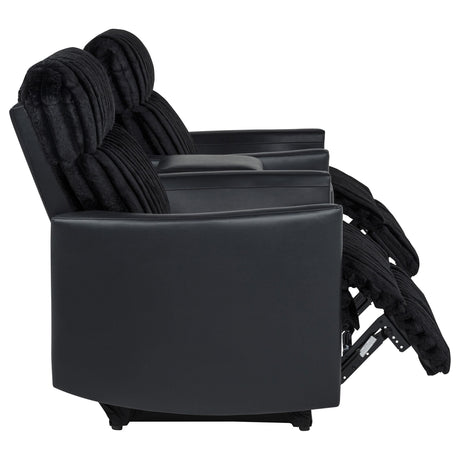Madden Black 3-Piece Corduroy Upholstered Manual Theater Seating from Coaster - Luna Furniture